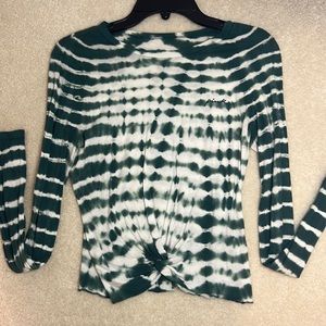 PINK, size XS, tie dye dark green